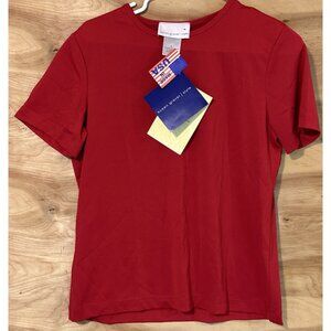 NWT Susan Graver Style Butterknit T Shirt Size Small Red Short Sleeve Pullover